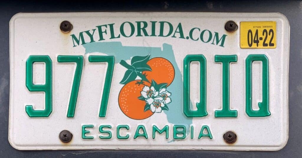 Effects of PM Stickers on Florida License Plates